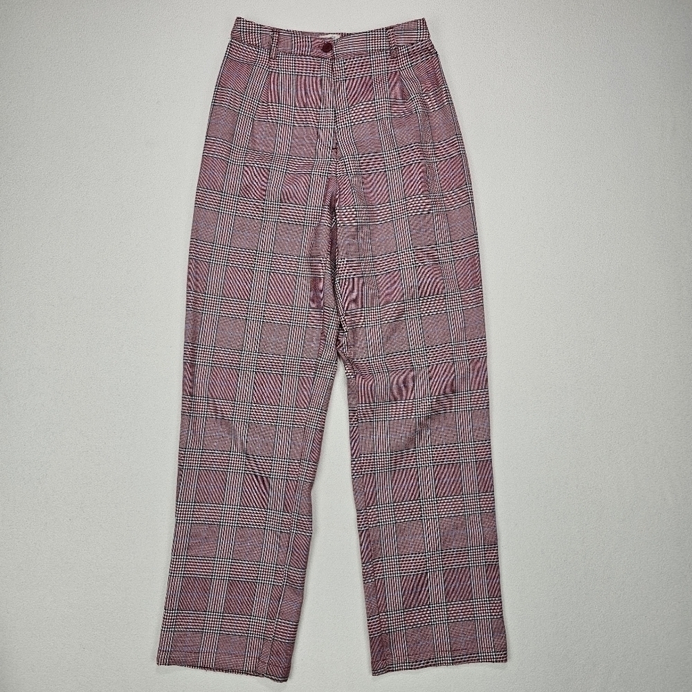 Brandy Melville John Galt Amelia Plaid High Waist Trousers Size Small